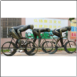 大型現代室外騎車人物銅雕塑