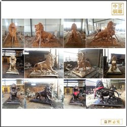 鑄銅關公 廠家制作鑄銅獅子