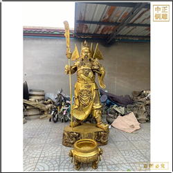 鑄銅關公 貼金1.8米銅關公定做