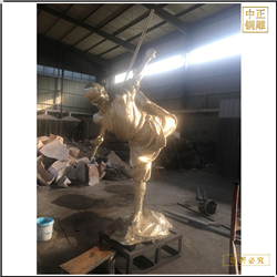 鑄銅關公 貼金寺廟少年功夫銅雕塑鑄造