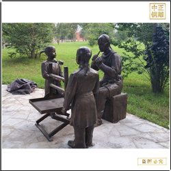 鑄銅關(guān)公 公園吹糖人銅雕塑鑄造