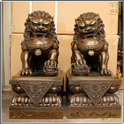 鑄銅關(guān)公 宮門(mén)銅獅子一對(duì)