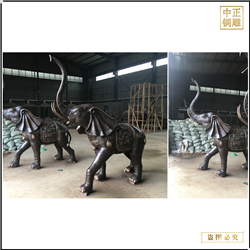 鑄銅關(guān)公 門口大象雕塑擺件