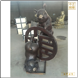 鑄銅關(guān)公 吉祥小豬擺件鑄造