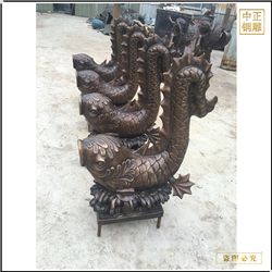 鑄銅關(guān)公 純銅小魚(yú)雕塑擺件