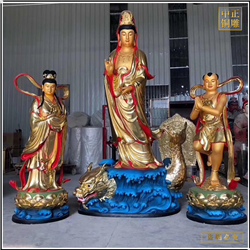 鑄銅關(guān)公 彩繪觀音菩薩銅像