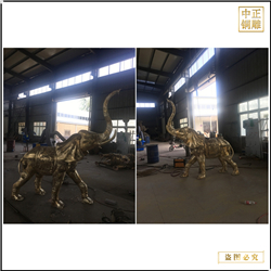 鑄銅關公 貼金室外銅大象雕塑