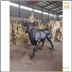 鑄銅關公 加工定制小區銅牛雕塑