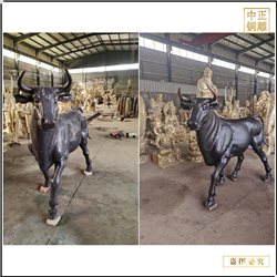 鑄銅關公 大型銅牛雕塑定做