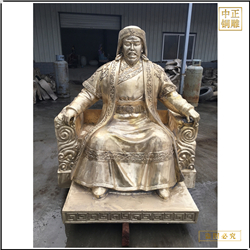 鑄銅關公 坐像成吉思汗銅雕塑