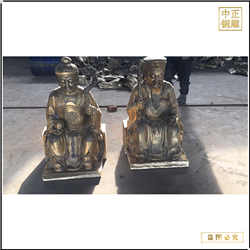 鑄銅關公 純銅小型土地公婆銅像