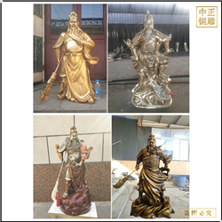 鑄銅關公 坐式關羽銅雕塑