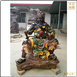 鑄銅關公 彩繪紅臉關公雕塑價格