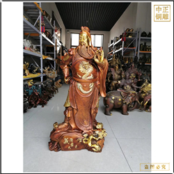 鑄銅關公 橫刀關羽銅像定制