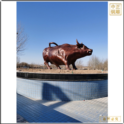 鑄銅關公 廣場風水純銅牛