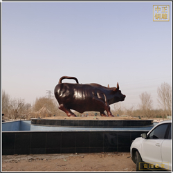 鑄銅關公 酒店門口華爾街牛擺件