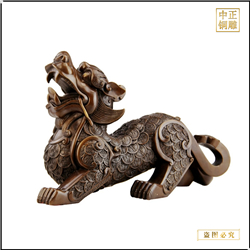 鑄銅關公 一對銅貔貅擺件