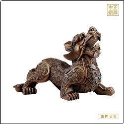 鑄銅關公 一對銅貔貅擺件價格