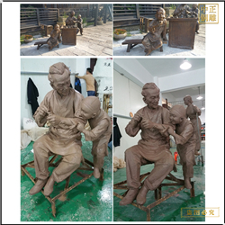 鑄銅關公 步行街捏糖人銅雕塑