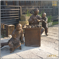 鑄銅關公 步行街捏糖人銅雕塑制作