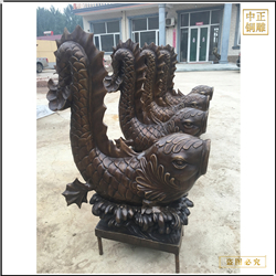 鑄銅關公 現貨批發銅魚雕塑