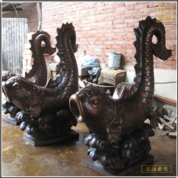 鑄銅關公 室外廣場銅魚擺件鑄造