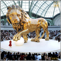 鑄銅關公 貼金景觀銅獅子雕塑