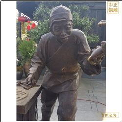 鑄銅關公 園林老者人物銅雕塑