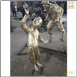 鑄銅關公 小女孩人物銅雕塑