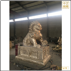 鑄銅關公 銅獅子踩球踩獅子工藝品