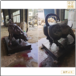 鑄銅關公 鑄銅美國華爾街牛