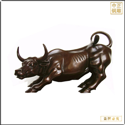 鑄銅關公 鑄造華爾街牛雕塑擺件