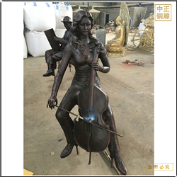 鑄銅關公 拉大提琴人物設計