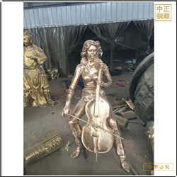 鑄銅關公 拉琴人物雕塑鑄造