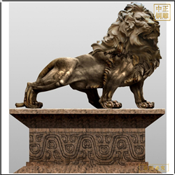 鑄銅關(guān)公 西方黃銅獅子制作廠家