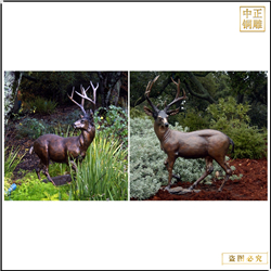 鑄銅關(guān)公 廣場(chǎng)公園銅鹿雕塑擺件