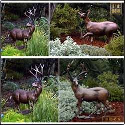 鑄銅關(guān)公 花園庭院鹿擺件