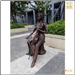 鑄銅關公 美女拉大提琴雕塑鑄造