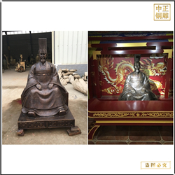 鑄銅關公 古代人物雕塑全身像雕塑定制