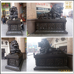 鑄銅關公 銀行門口3米銅獅子