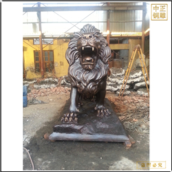 鑄銅關公 銀行門口西方銅獅子
