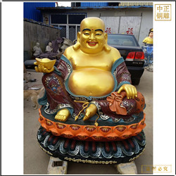 鑄銅關公 彌勒佛手托元寶銅雕佛像