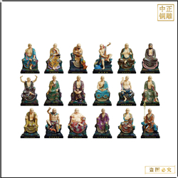 鑄銅關(guān)公 十八羅漢塑像整套
