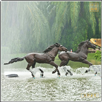 鑄銅關公 奔馬銅雕塑制作