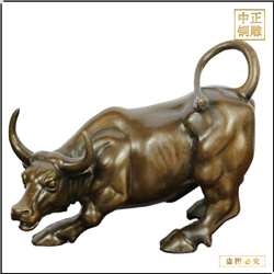 鑄銅關(guān)公 大型華爾街銅牛圖片