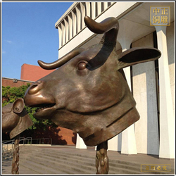 鑄銅關公 生肖銅牛頭像