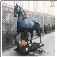 鑄銅關公 廣場草地大型銅雕馬