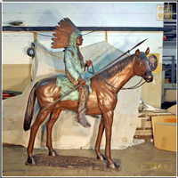 鑄銅關公 古代戰馬雕塑