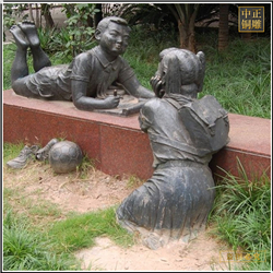 鑄銅關公 校園小孩銅雕塑