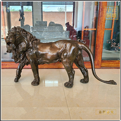 鑄銅關(guān)公 家居銅獅子擺件